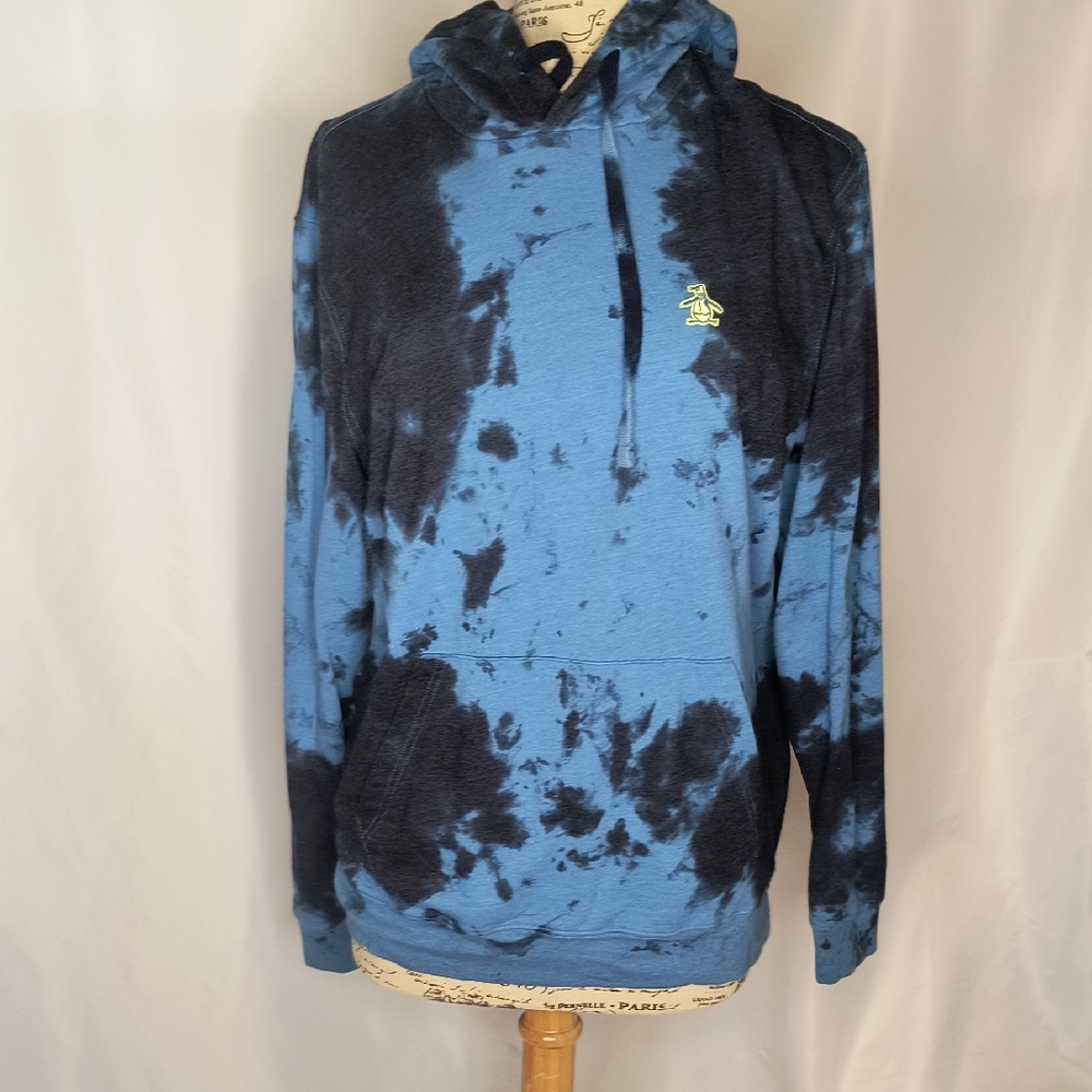 Original Penguin Black and Blue Tie-Dye Hoodie